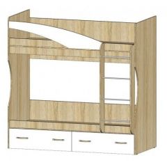 БУРАТИНО Кровать 2-х ярусная (Сонома/Белый) в Соликамске - solikamsk.mebel24.online | фото