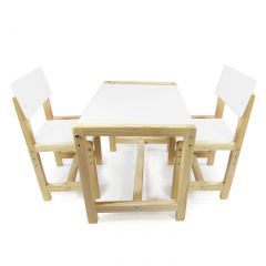 Детский растущий комплект стол и два стула  Я САМ "Лофт" (Белый, Сосна) в Соликамске - solikamsk.mebel24.online | фото 1