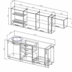 Кухонный гарнитур Лофт 2550 (Стол. 26мм) в Соликамске - solikamsk.mebel24.online | фото 2