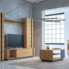 Гостиная Арчи (Дуб Золотой/Камень Темный) в Соликамске - solikamsk.mebel24.online | фото 2