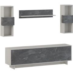 Гостиная Оскар мини (Сосна Белая Loft/Каспий темный) в Соликамске - solikamsk.mebel24.online | фото 2