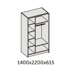 ИННЭС-5 Шкаф-купе 2-х дв. 1400 (1дв. Ф1 - бодега белая, 1дв. Ф2 - зеркало) в Соликамске - solikamsk.mebel24.online | фото 2