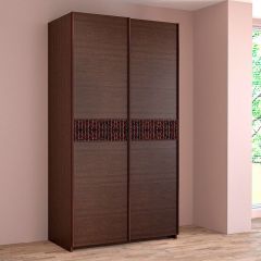ИННЭС-5 Шкаф-купе 2-х дв. 1400 (2 дв. Ф3 - венге вст. экокожа коричневый) в Соликамске - solikamsk.mebel24.online | фото