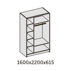 ИННЭС-5 Шкаф-купе 2-х дв. 1600 (2дв. Ф1 - венге) в Соликамске - solikamsk.mebel24.online | фото 2