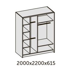 ИННЭС-5 Шкаф-купе 2-х дв. 2000 (2 дв. Ф3 - венге вст. экокожа корич) в Соликамске - solikamsk.mebel24.online | фото 2