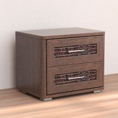 Кэт-4 Тумба 2 ящ (МДФ Венге/Экокожа Caiman коричневый) в Соликамске - solikamsk.mebel24.online | фото