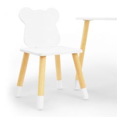Комплект детской мебели стол и два стула Мишутка (Белый/Белый/Береза) в Соликамске - solikamsk.mebel24.online | фото