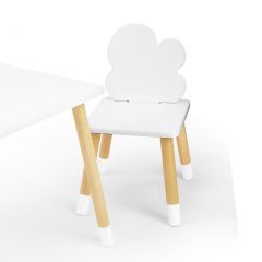 Комплект детской мебели стол и два стула Облачко (Белый/Белый/Береза) в Соликамске - solikamsk.mebel24.online | фото
