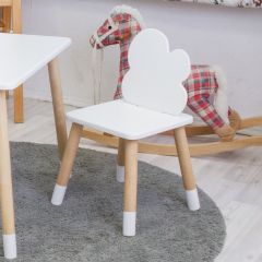 Комплект детской мебели стол и два стула Облачко (Белый/Белый/Береза) в Соликамске - solikamsk.mebel24.online | фото 3
