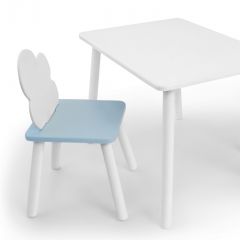 Комплект детской мебели стол и стул Облачко (Белый/Голубой/Белый) в Соликамске - solikamsk.mebel24.online | фото 1