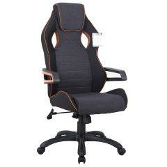 Кресло компьютерное BRABIX Techno Pro GM-003 (ткань черное/серое, вставки оранжевые) 531813 в Соликамске - solikamsk.mebel24.online | фото