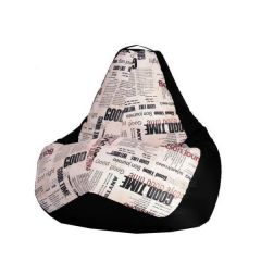Кресло-мешок XL Газета-Black в Соликамске - solikamsk.mebel24.online | фото
