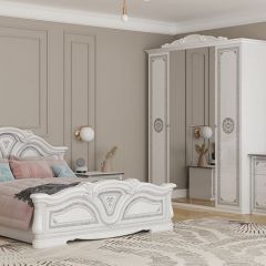 Кровать 2-х спальная 1600*2000 Грация (12.116) без основания (белый/серебро) в Соликамске - solikamsk.mebel24.online | фото 2