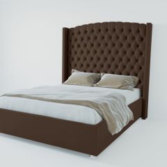 Кровать Берлин ЛЮКС с ПМ 1200 (экокожа коричневая) в Соликамске - solikamsk.mebel24.online | фото 2