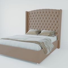 Кровать Берлин ЛЮКС с ПМ 1200 (велюр серый) в Соликамске - solikamsk.mebel24.online | фото