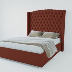 Кровать Берлин ЛЮКС с ПМ 900 (велюр бордо) в Соликамске - solikamsk.mebel24.online | фото 2