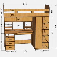 Кровать-чердак Аракс в Соликамске - solikamsk.mebel24.online | фото 4