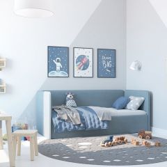 Кровать-диван Leonardo 160*70 (Голубой) + боковина в Соликамске - solikamsk.mebel24.online | фото 5