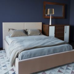 Кровать Корсика с ПМ 1600 (экокожа бежевая) в Соликамске - solikamsk.mebel24.online | фото 2
