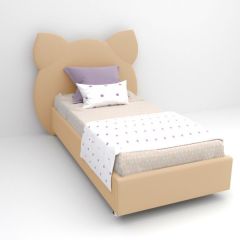 Кровать Котя с ортопедическим основанием 800 (экокожа бежевый) в Соликамске - solikamsk.mebel24.online | фото
