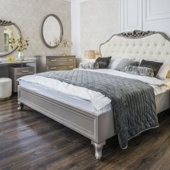 Кровать Мокко 1600 с мягким изголовьем + основание (серый камень) в Соликамске - solikamsk.mebel24.online | фото