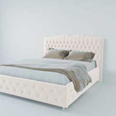 Кровать Нягань с ПМ 2000 (экокожа белая) в Соликамске - solikamsk.mebel24.online | фото 2