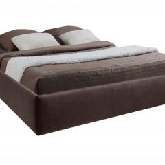 Кровать Подиум с ПМ 1200 (экокожа коричневая) в Соликамске - solikamsk.mebel24.online | фото