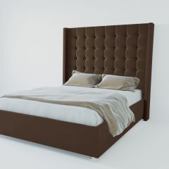 Кровать Венеция ЛЮКС с ПМ 1200 (экокожа коричневая) в Соликамске - solikamsk.mebel24.online | фото 2