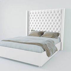 Кровать Версаль ЛЮКС с ПМ 1400 (экокожа белая) в Соликамске - solikamsk.mebel24.online | фото