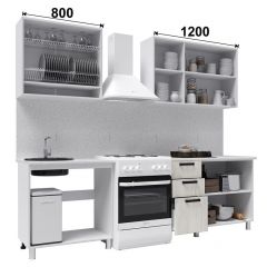 Кухня ДИОР 2 м б/стекла (белый/дуб крафт золотой) в Соликамске - solikamsk.mebel24.online | фото 2