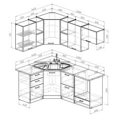 Кухонный гарнитур Лариса оптима 4 1400х2000 мм в Соликамске - solikamsk.mebel24.online | фото 2