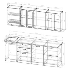 Кухонный гарнитур Лоретта компакт 2200 мм в Соликамске - solikamsk.mebel24.online | фото 2