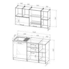 Кухонный гарнитур Ольга медиум 3 1400 мм в Соликамске - solikamsk.mebel24.online | фото 2