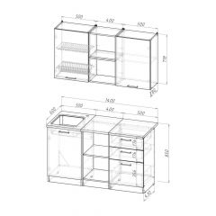 Кухонный гарнитур Ольга медиум 4 1400 мм в Соликамске - solikamsk.mebel24.online | фото 2