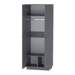 Квадро ШК-1 Шкаф 2дв. (ЛДСП графит) в Соликамске - solikamsk.mebel24.online | фото 2