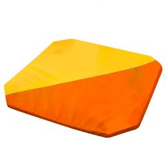 Мат гимнастический 1,3x1,3x0,05м складной скошенные углы цв.оранжевый-желтый в Соликамске - solikamsk.mebel24.online | фото 1