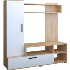 Мини-стенка Линда (дуб золотой/белый глянец) в Соликамске - solikamsk.mebel24.online | фото 2