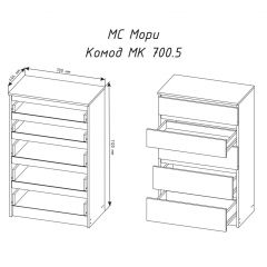 МОРИ МК700.5 Комод (графит) в Соликамске - solikamsk.mebel24.online | фото 3