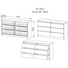 МОРИ МК 1380.6 Комод (графит) в Соликамске - solikamsk.mebel24.online | фото 3