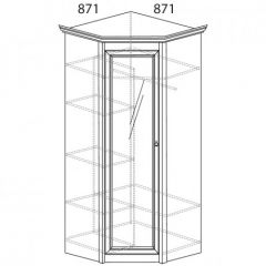 Шкаф угловой №641 "Флоренция" Фасад глухой (угол 871*871) Дуб оксфорд в Соликамске - solikamsk.mebel24.online | фото 2