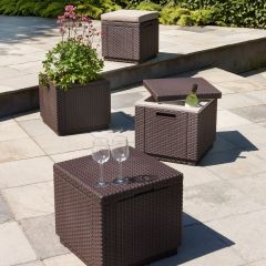 Пуфик Куб с подушкой (Cube with cushion) коричневый - серо-бежевый* в Соликамске - solikamsk.mebel24.online | фото 3