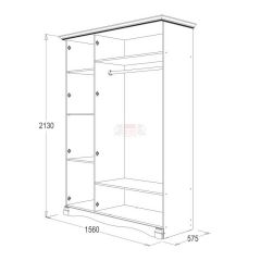 Шкаф 3-х дверный Ольга-1Н для одежды и белья в Соликамске - solikamsk.mebel24.online | фото 2