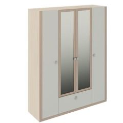 Шкаф 4 двери Глэдис М24 (ЯШС/Белый) в Соликамске - solikamsk.mebel24.online | фото