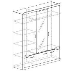 Шкаф для платья и белья 3-дверный № 310 Ронда в Соликамске - solikamsk.mebel24.online | фото 2