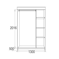 МИРАЖ 11 (1300) Шкаф для платья и белья в Соликамске - solikamsk.mebel24.online | фото 2