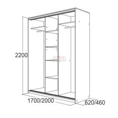 МИРАЖ 17.1 (620) 1 зеркало Шкаф для платья и белья в Соликамске - solikamsk.mebel24.online | фото 5