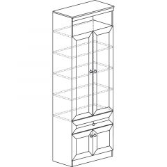 Шкаф для посуды №612 Инна Денвер темный в Соликамске - solikamsk.mebel24.online | фото 3