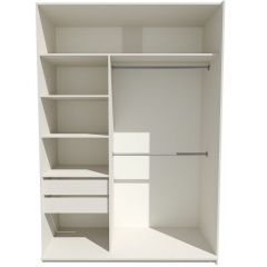 Шкаф-купе 1400 серии SOFT D6+D6+B2+PL3 (2 ящика+2штанги) профиль «Капучино» в Соликамске - solikamsk.mebel24.online | фото 3