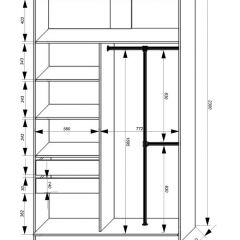 Шкаф-купе 1400 серии SOFT D8+D2+B2+PL4 (2 ящика+F обр.штанга) профиль «Графит» в Соликамске - solikamsk.mebel24.online | фото 3