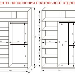 Шкаф-купе 1400 серии SOFT D8+D2+B2+PL4 (2 ящика+F обр.штанга) профиль «Капучино» в Соликамске - solikamsk.mebel24.online | фото 7